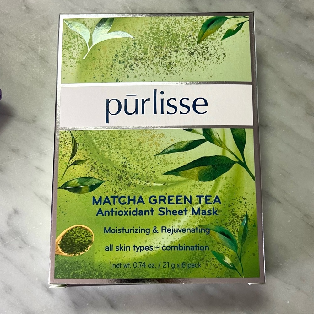 Purlisse Matcha Green Tea Antioxidant Sheet Mask 6 Pack ~ Brand New